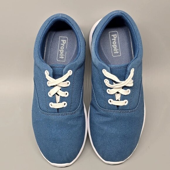 Propet FLICKER Blue Canvas Wide Sneakers Shoes Women’s Size 7 X(2E) - Picture 9 of 12